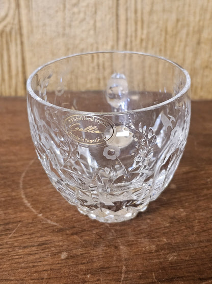 Rogaska Gallia Punch Bowl Set 9.5 Inch Punch Bowl With 17 Cups