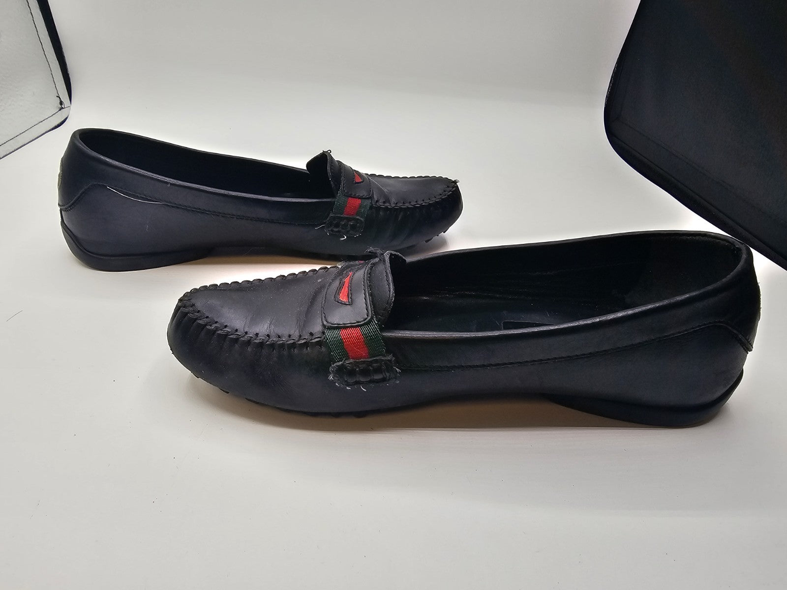 Gucci Moccasins Loafers Flats Size 35.5 Used Black Some Wear
