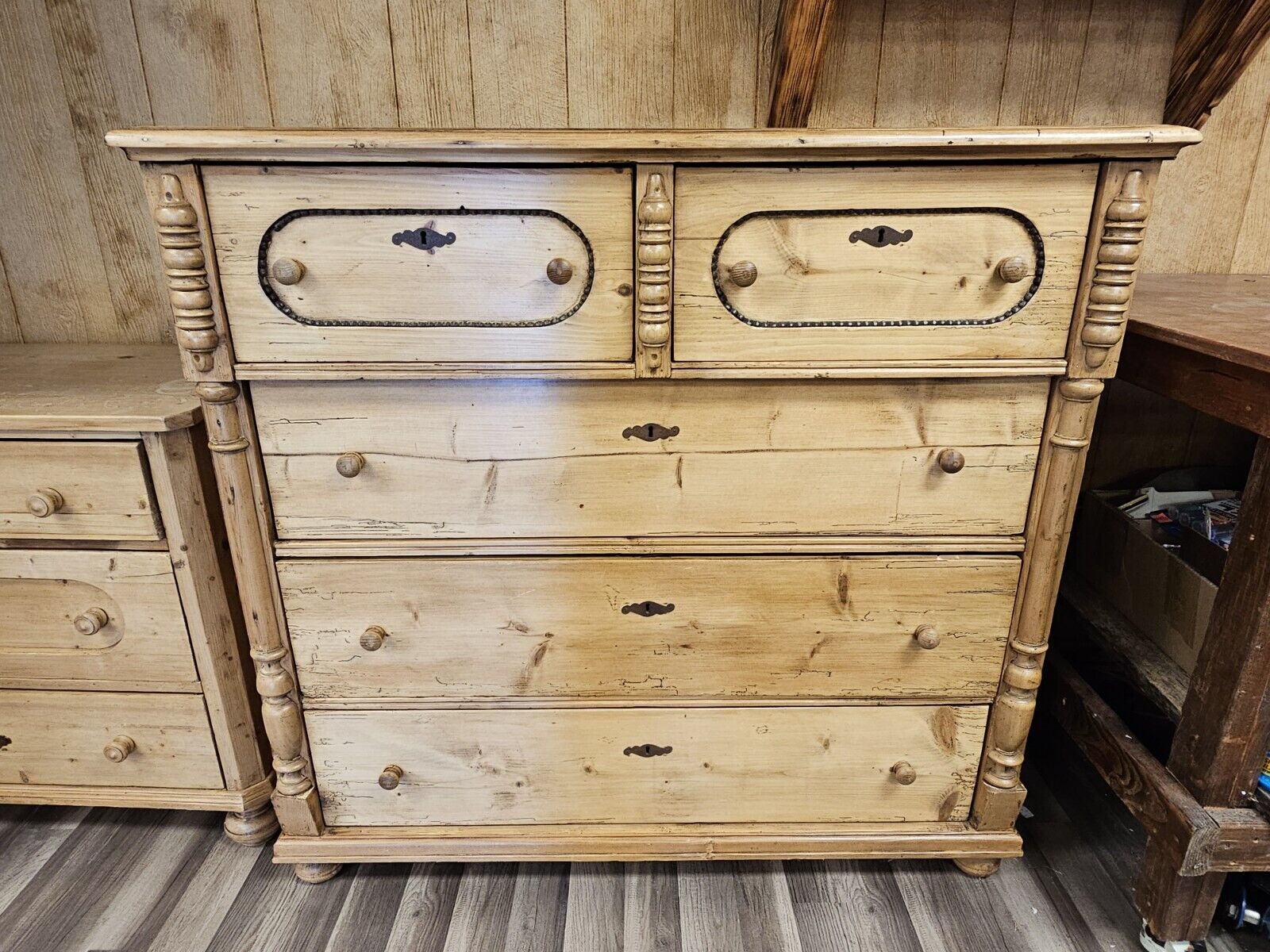 Reproduction Of Antique Pine Chest of 5 Drawers By Great British Pine Mine In MD