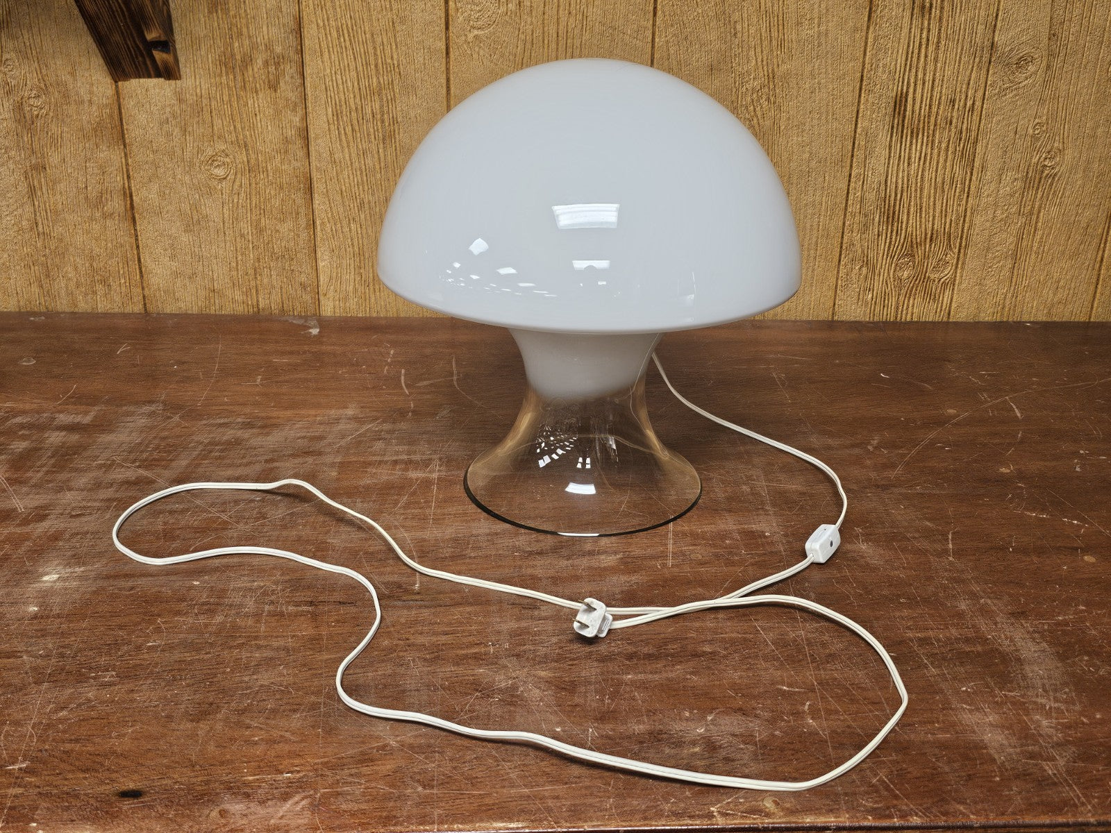 MCM Postmodern Italian Murano Glass Mushroom Table Lamp Gino Vistosi 14.5" Tall