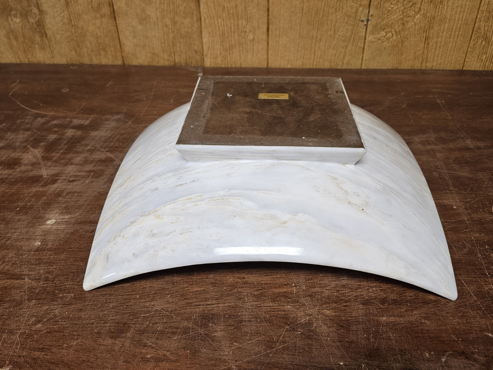 Post Modern Maitland-Smith Large Carved Marble? Centerpiece Dish Bowl