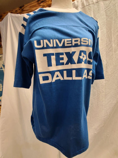 University of Texas Dallas Jostens Artex 70s 80s Vintage Blue and White T-Shirt