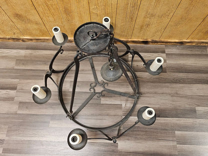 Local Pick Up Hand Forged Wrought Iron Rustic Primitive Country Cottage Chandelier