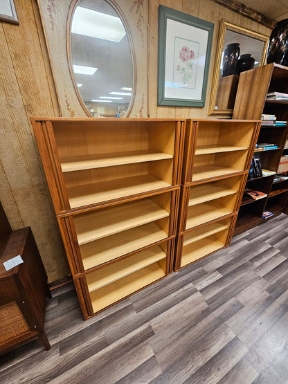Local Pick Up Mid Century Danish Teak Floating Wall Units Storage Kitchen Cabinets by HG Furniture