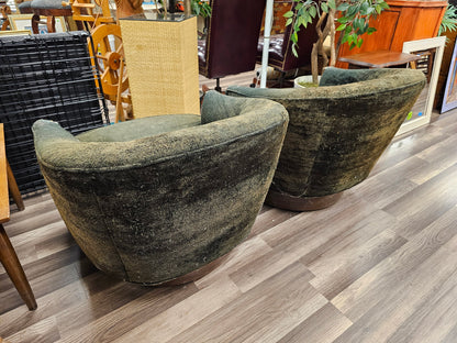 MCM Selig Of Monroe Low Profile Swivel Lounge Chair Pair To Be Reupholstered Local Pick Up