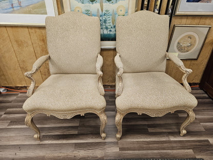 Drexel Heritage Louis XVI Style French Provincial Accent Arm Chair Pair