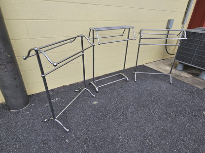 Vtg MCM Style Polished Chrome Freestanding Quilt Towel Racks (3)