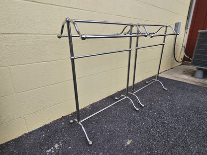 Vtg MCM Style Polished Chrome Freestanding Quilt Towel Racks (3)